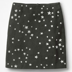 Boden Dark Green Tilda Embroidered Star Pencil Skirt Size US 4